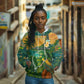 Sao Tome and Principe Hoodie Tropical Island Bird and Cocoa Forest - African Pride