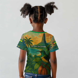 Sao Tome and Principe Kid T shirt Tropical Island Bird and Cocoa Forest - African Pride