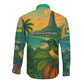 Sao Tome and Principe Long Sleeve Button Shirt Tropical Island Bird and Cocoa Forest - African Pride