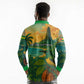 Sao Tome and Principe Long Sleeve Polo Shirt Tropical Island Bird and Cocoa Forest - African Pride