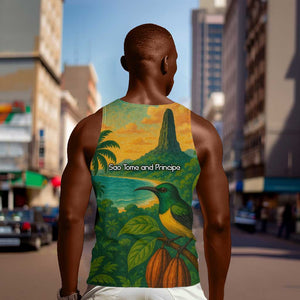 Sao Tome and Principe Men Tank Top Tropical Island Bird and Cocoa Forest - African Pride