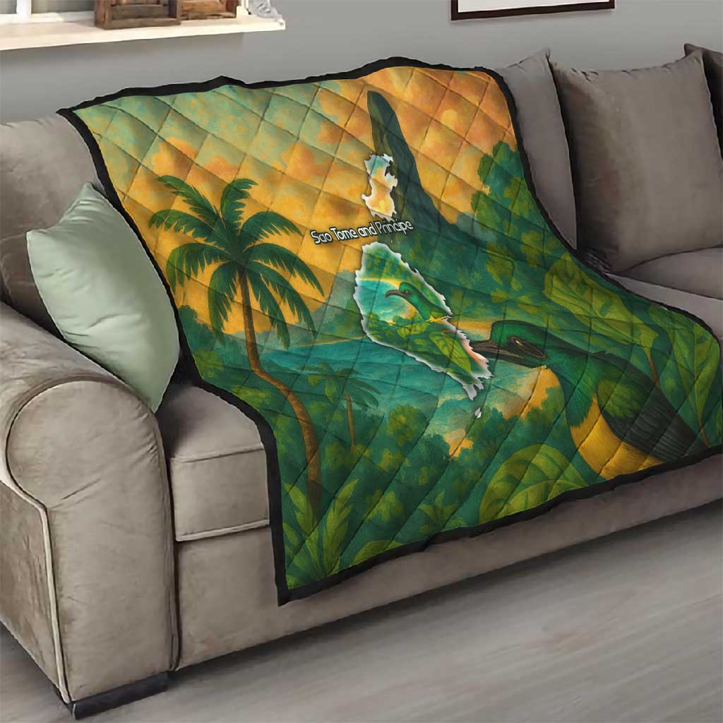 Sao Tome and Principe Quilt Tropical Island Bird and Cocoa Forest - African Pride