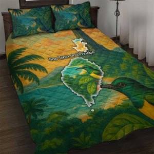 Sao Tome and Principe Quilt Bed Set Tropical Island Bird and Cocoa Forest - African Pride