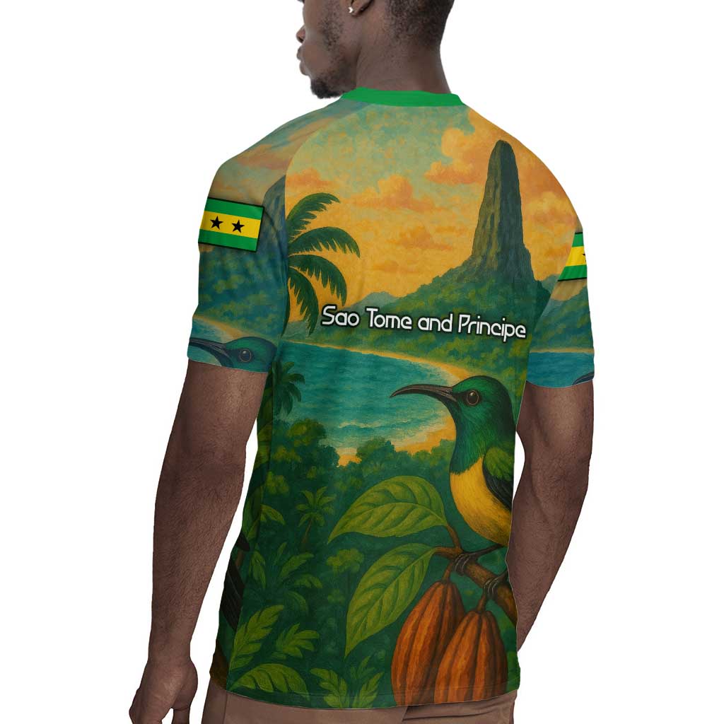 Sao Tome and Principe Rugby Jersey Tropical Island Bird and Cocoa Forest - African Pride