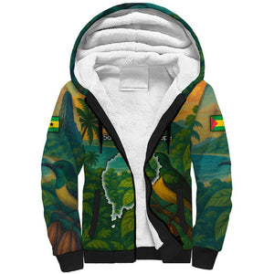 Sao Tome and Principe Sherpa Hoodie Tropical Island Bird and Cocoa Forest - African Pride