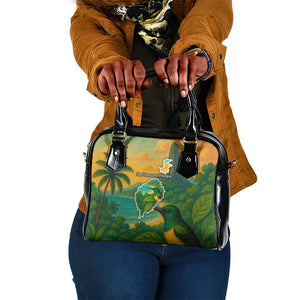 Sao Tome and Principe Shoulder Handbag Tropical Island Bird and Cocoa Forest - African Pride