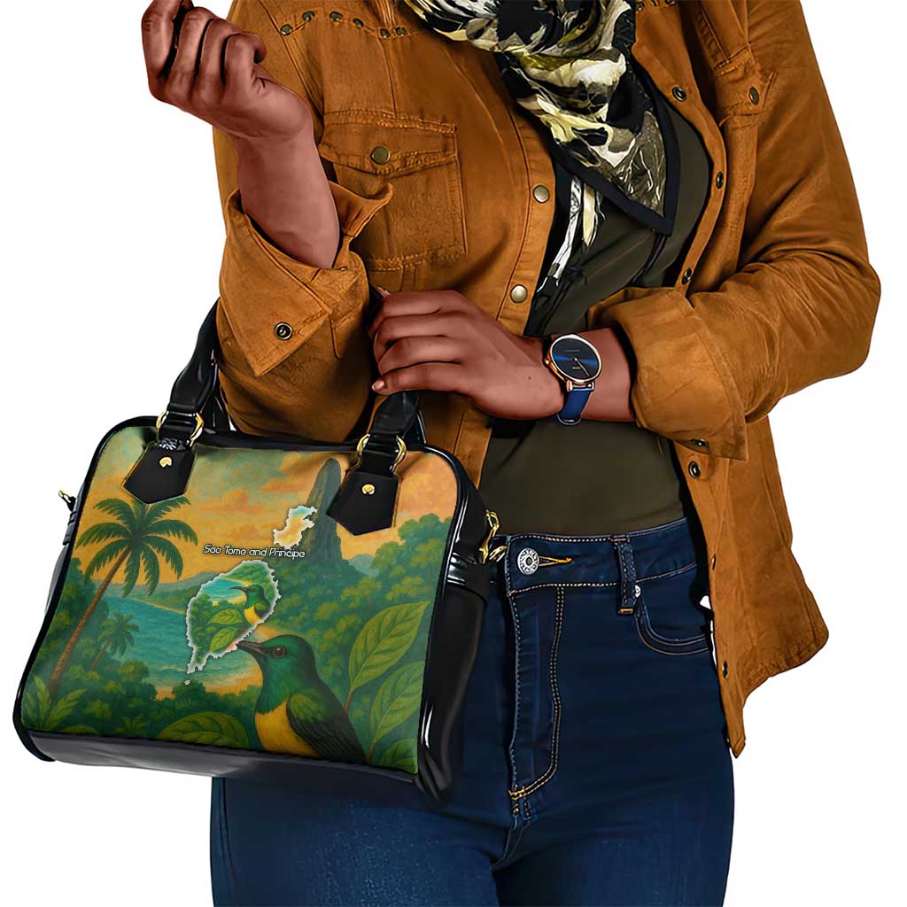 Sao Tome and Principe Shoulder Handbag Tropical Island Bird and Cocoa Forest - African Pride