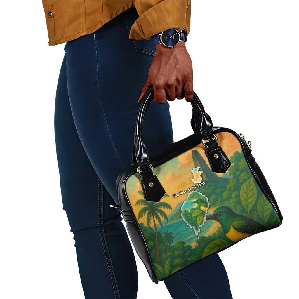Sao Tome and Principe Shoulder Handbag Tropical Island Bird and Cocoa Forest - African Pride