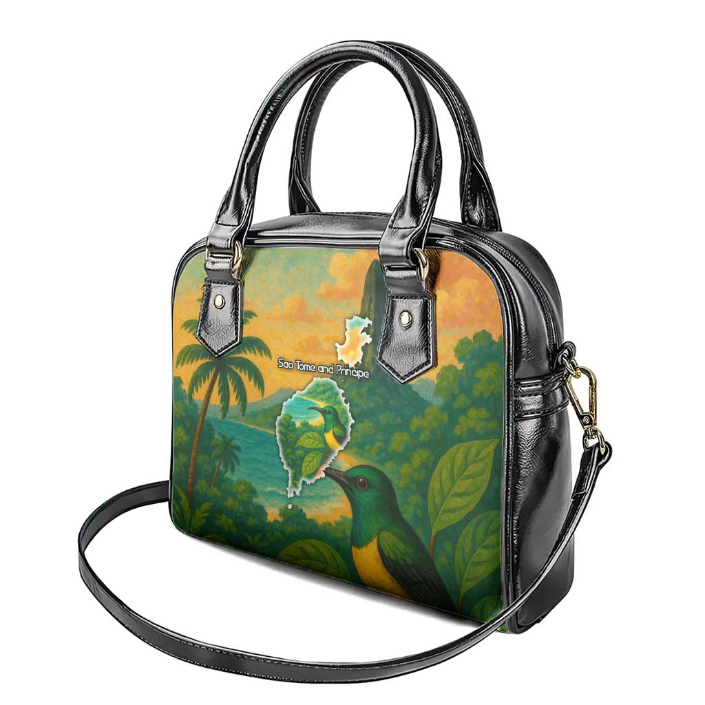 Sao Tome and Principe Shoulder Handbag Tropical Island Bird and Cocoa Forest - African Pride