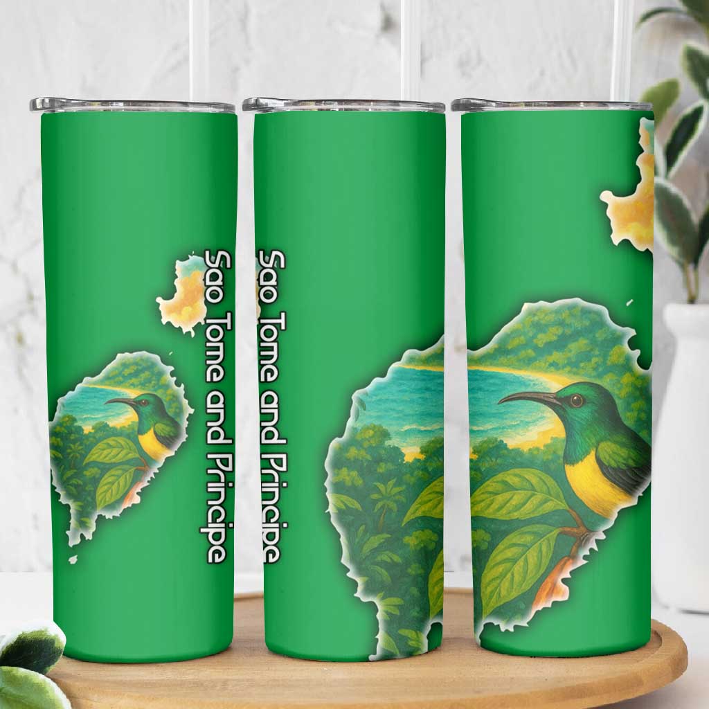 Sao Tome and Principe Skinny Tumbler Tropical Island Bird and Cocoa Forest - African Pride