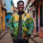 Sao Tome and Principe Sleeve Zip Bomber Jacket Tropical Island Bird and Cocoa Forest - African Pride