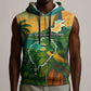 Sao Tome and Principe Sleeveless Zip Hoodie Tropical Island Bird and Cocoa Forest - African Pride
