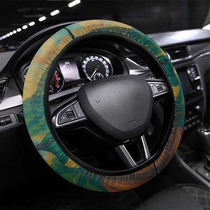 Sao Tome and Principe Steering Wheel Cover Tropical Island Bird and Cocoa Forest - African Pride