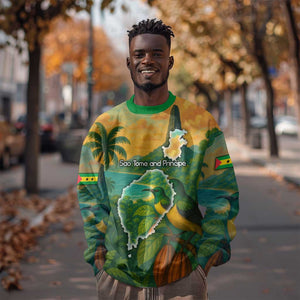 Sao Tome and Principe Sweatshirt Tropical Island Bird and Cocoa Forest - African Pride