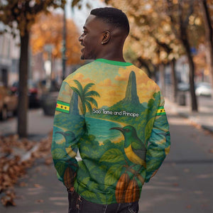 Sao Tome and Principe Sweatshirt Tropical Island Bird and Cocoa Forest - African Pride