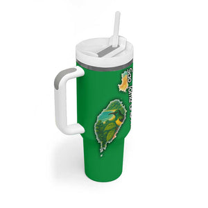 Sao Tome and Principe Tumbler With Handle Tropical Island Bird and Cocoa Forest - African Pride