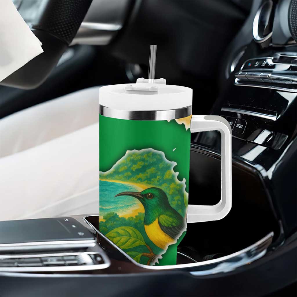 Sao Tome and Principe Tumbler With Handle Tropical Island Bird and Cocoa Forest - African Pride