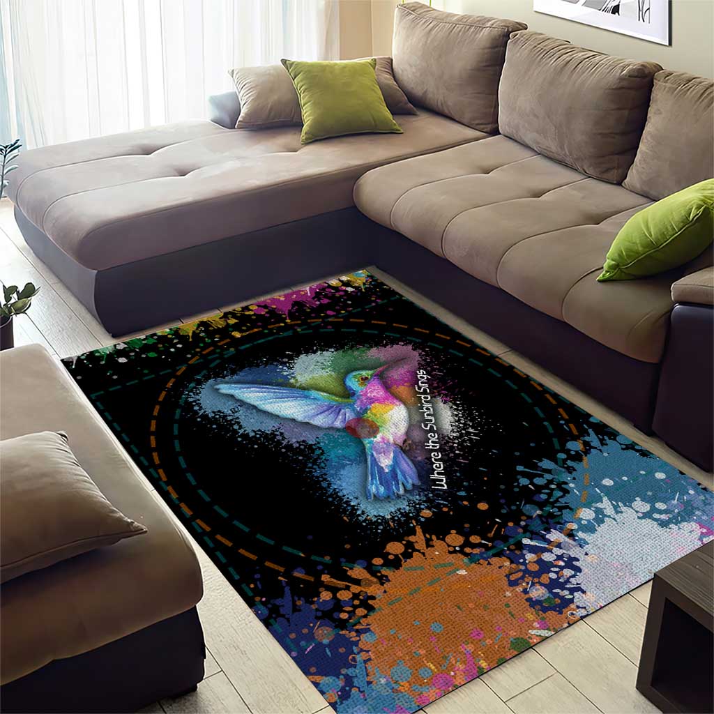 Where the Sunbird Sings Area Rug Sao Tome and Principe Flag - Color Splash Art - African Pride