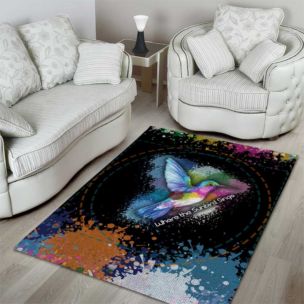 Where the Sunbird Sings Area Rug Sao Tome and Principe Flag - Color Splash Art - African Pride