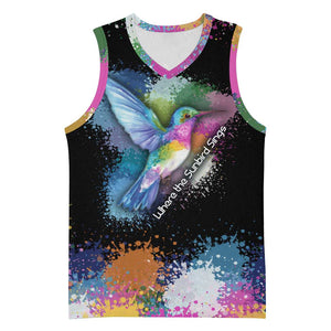 Where the Sunbird Sings Basketball Jersey Sao Tome and Principe Flag - Color Splash Art - African Pride