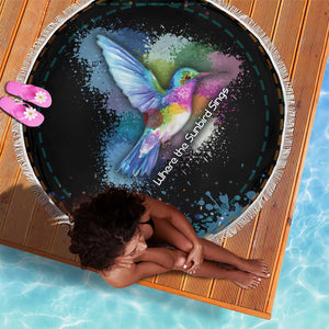 Where the Sunbird Sings Beach Blanket Sao Tome and Principe Flag - Color Splash Art - African Pride
