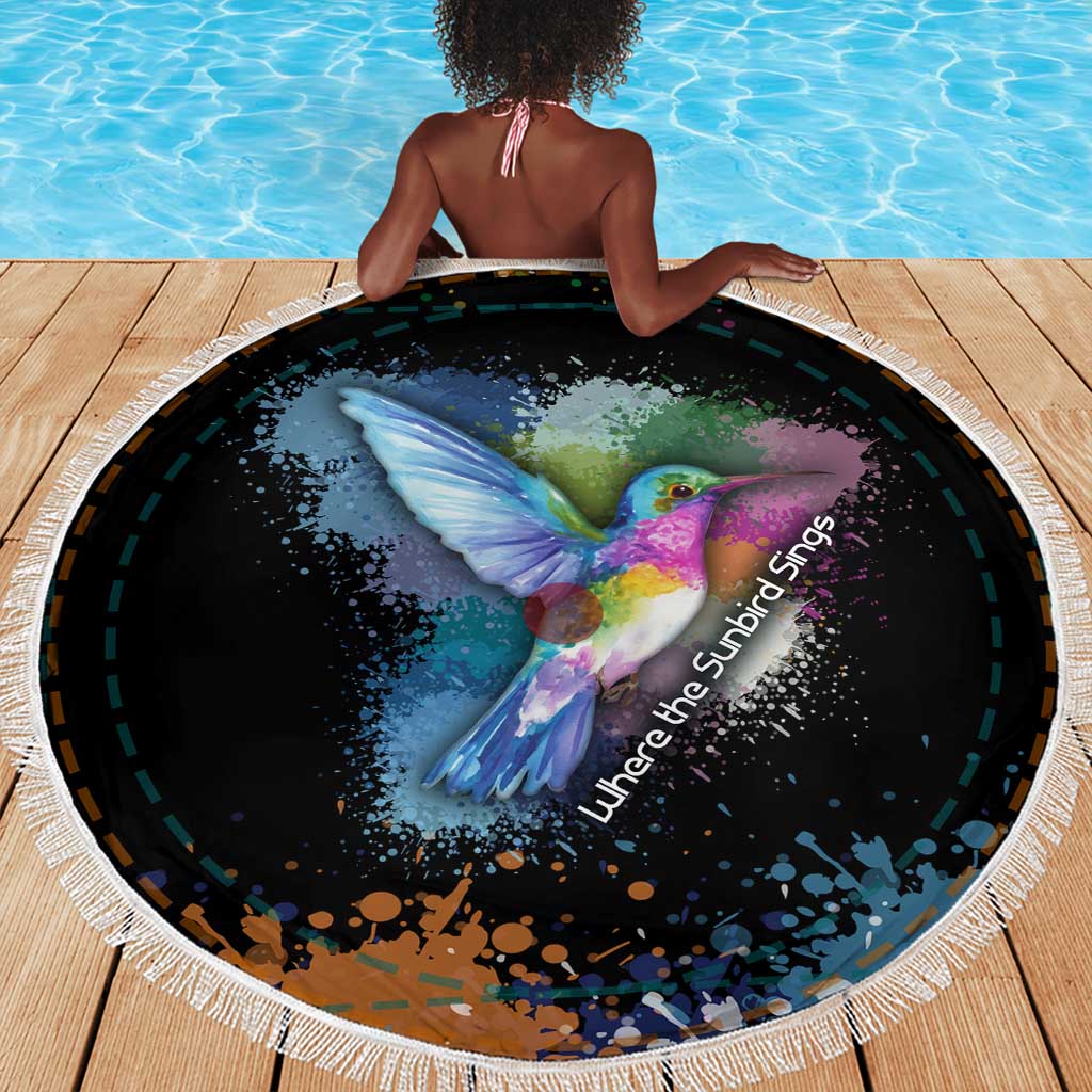 Where the Sunbird Sings Beach Blanket Sao Tome and Principe Flag - Color Splash Art - African Pride