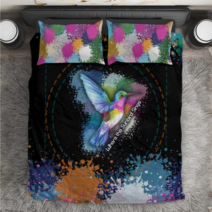 Where the Sunbird Sings Bedding Set Sao Tome and Principe Flag - Color Splash Art - African Pride