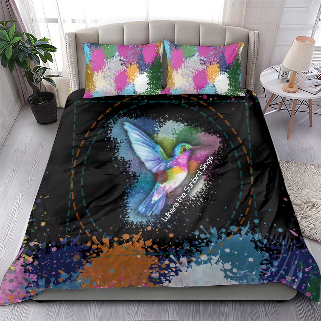 Where the Sunbird Sings Bedding Set Sao Tome and Principe Flag - Color Splash Art - African Pride