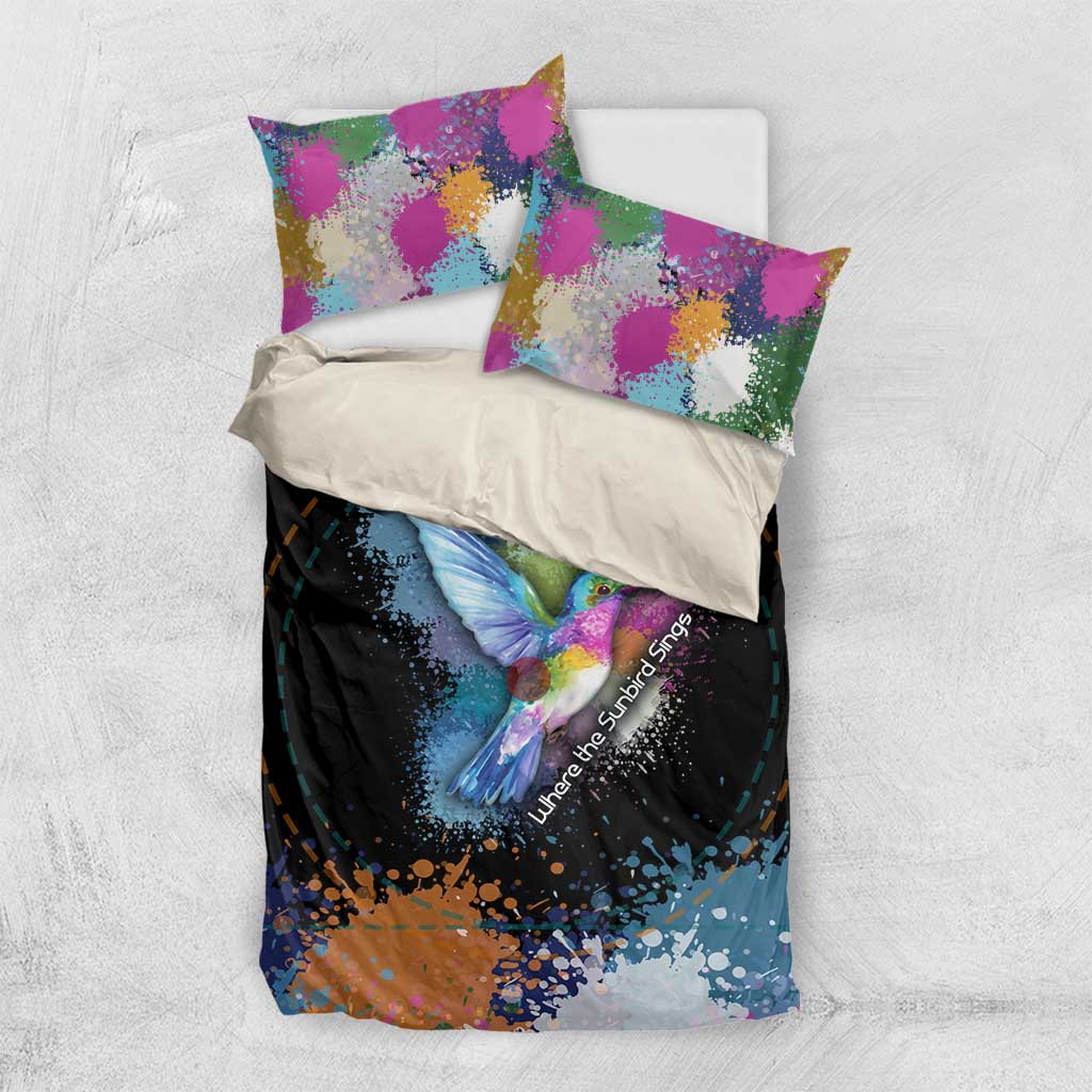 Where the Sunbird Sings Bedding Set Sao Tome and Principe Flag - Color Splash Art - African Pride