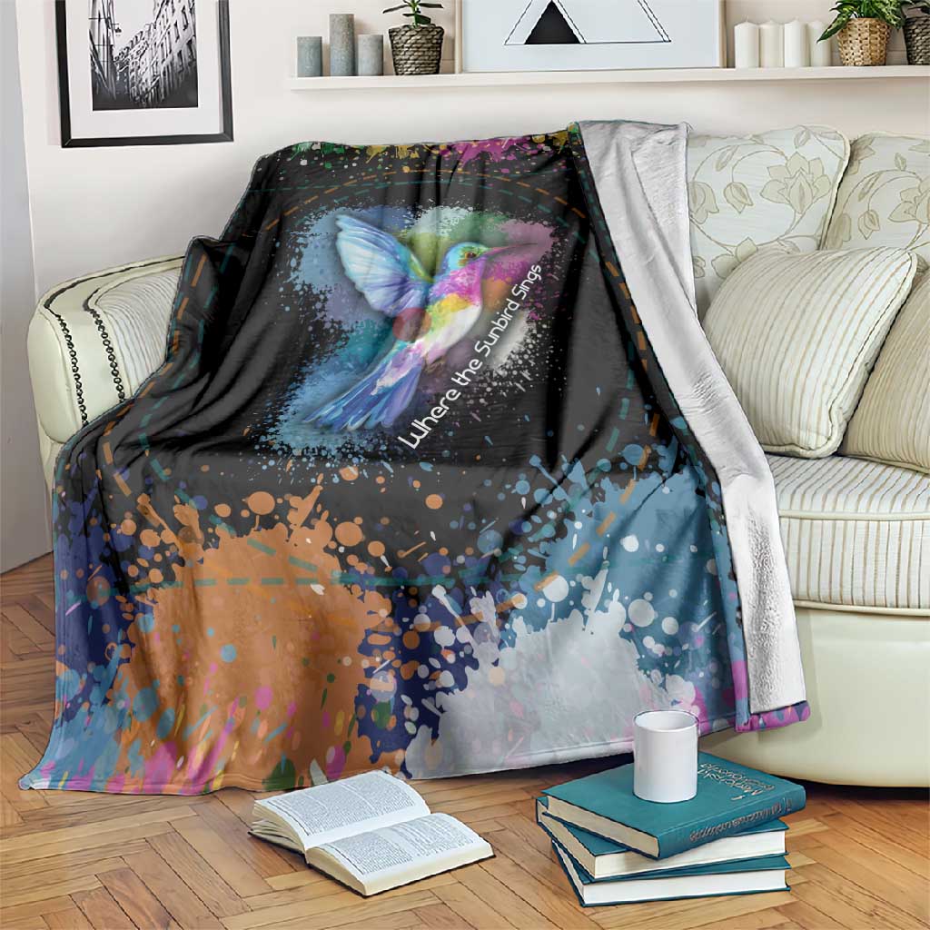 Where the Sunbird Sings Blanket Sao Tome and Principe Flag - Color Splash Art - African Pride