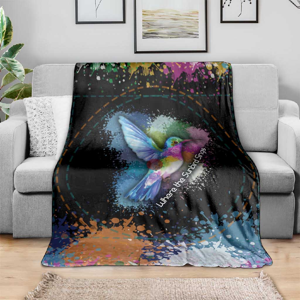 Where the Sunbird Sings Blanket Sao Tome and Principe Flag - Color Splash Art - African Pride