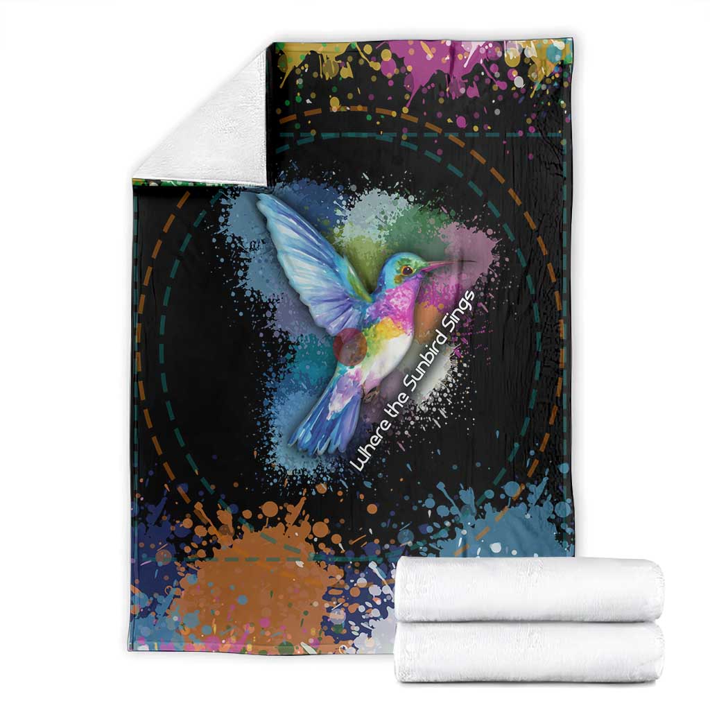 Where the Sunbird Sings Blanket Sao Tome and Principe Flag - Color Splash Art - African Pride