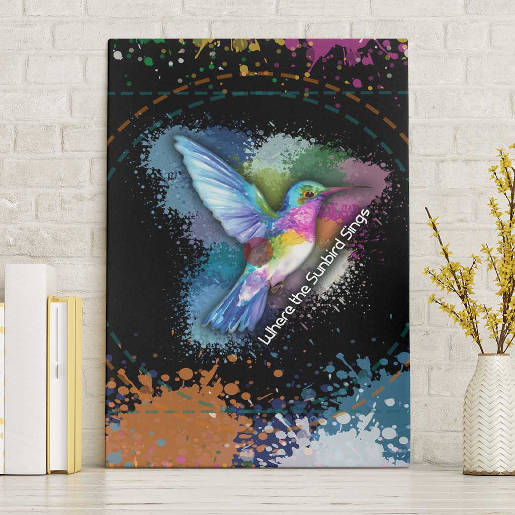 Where the Sunbird Sings Canvas Wall Art Sao Tome and Principe Flag - Color Splash Art - African Pride
