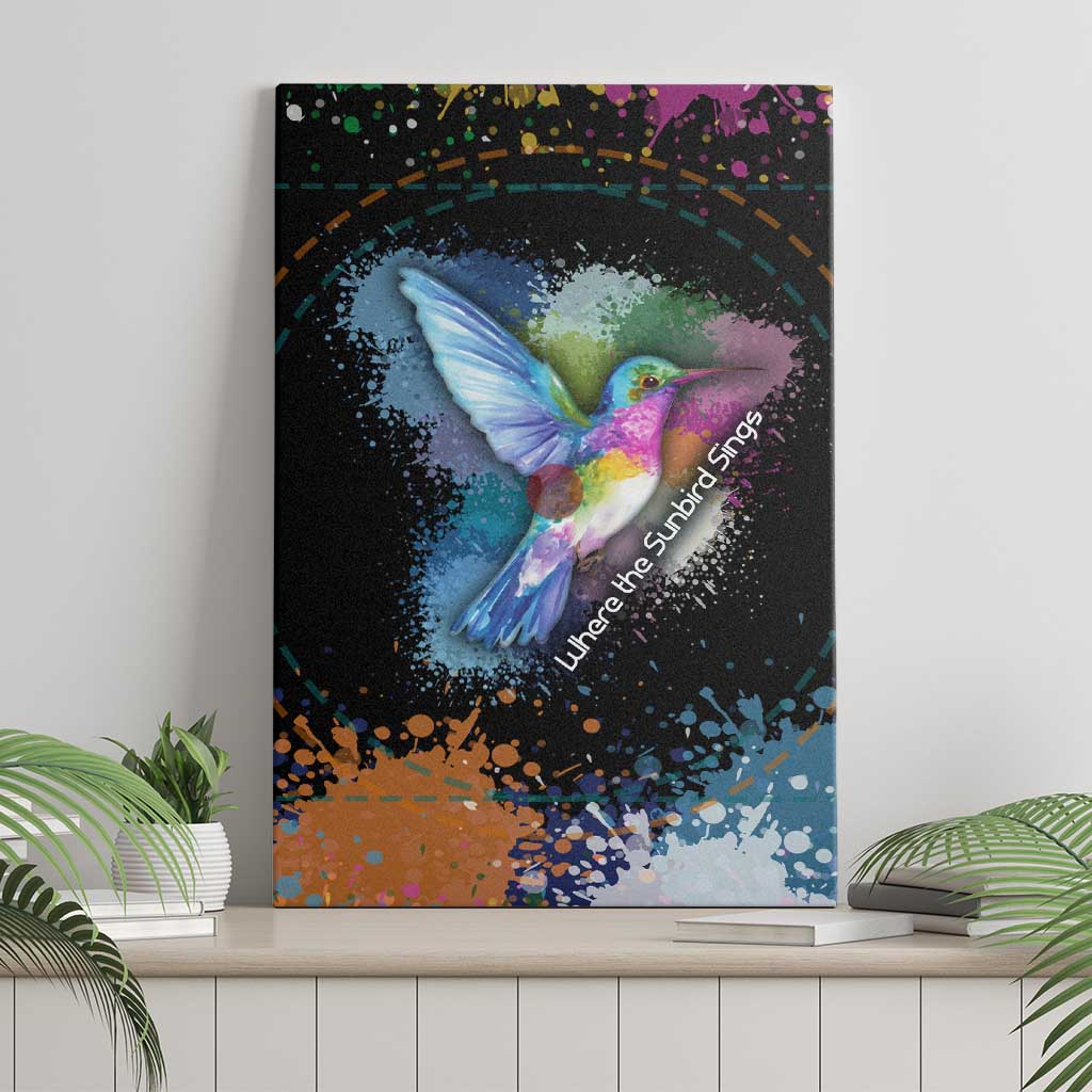 Where the Sunbird Sings Canvas Wall Art Sao Tome and Principe Flag - Color Splash Art - African Pride