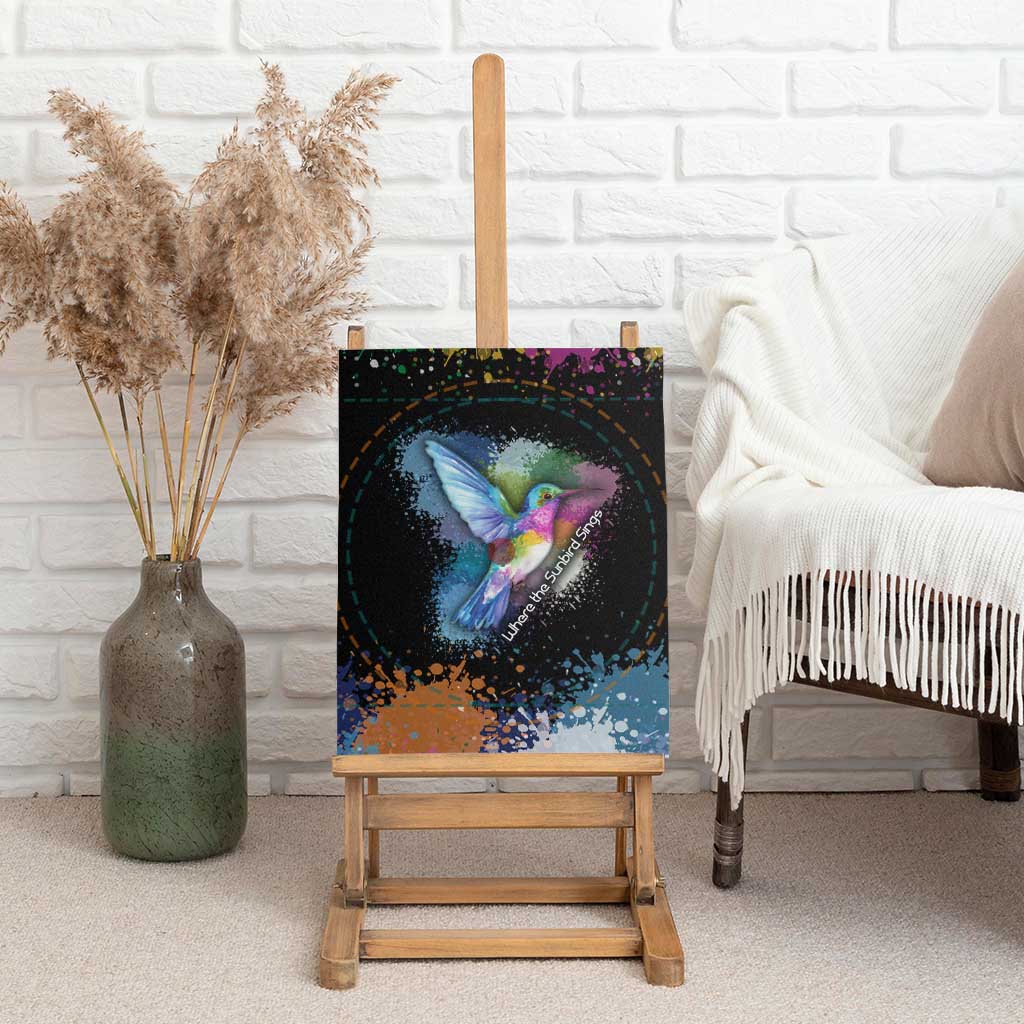 Where the Sunbird Sings Canvas Wall Art Sao Tome and Principe Flag - Color Splash Art - African Pride
