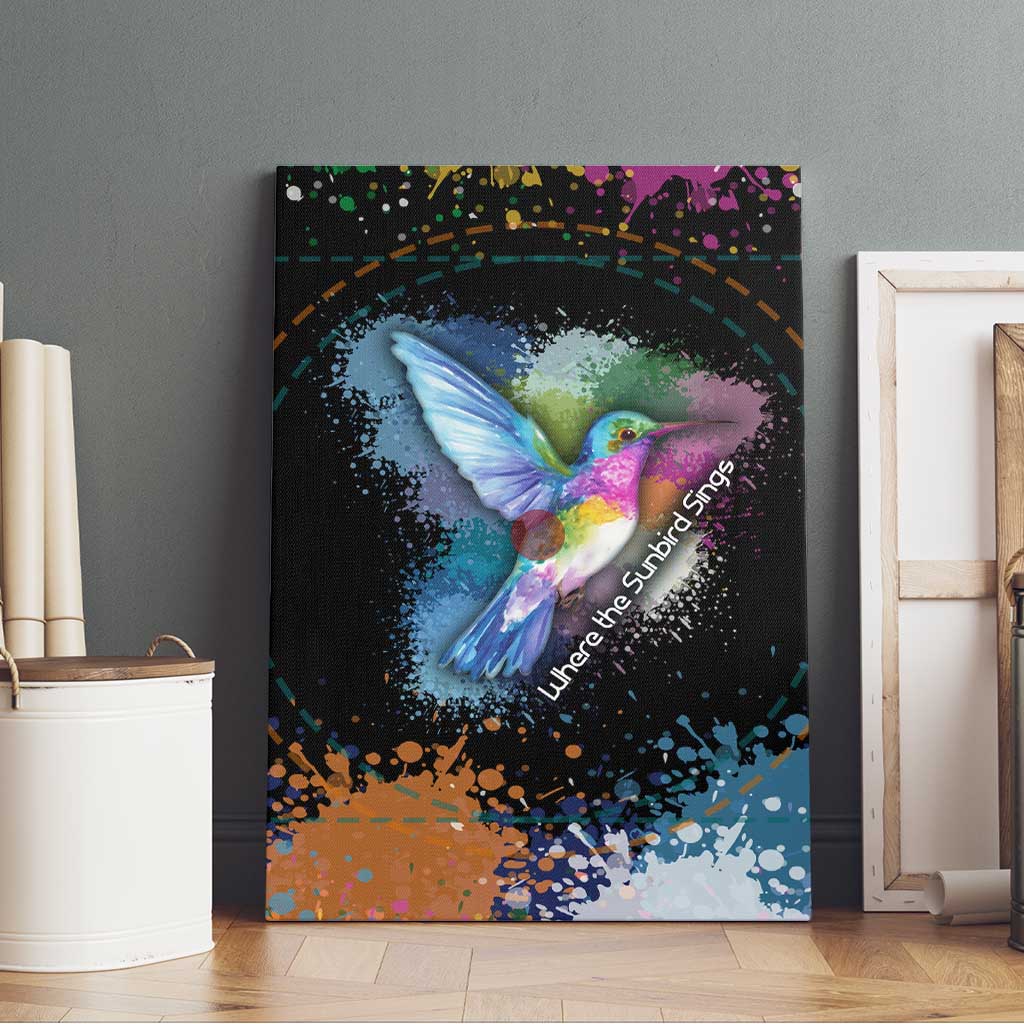 Where the Sunbird Sings Canvas Wall Art Sao Tome and Principe Flag - Color Splash Art - African Pride