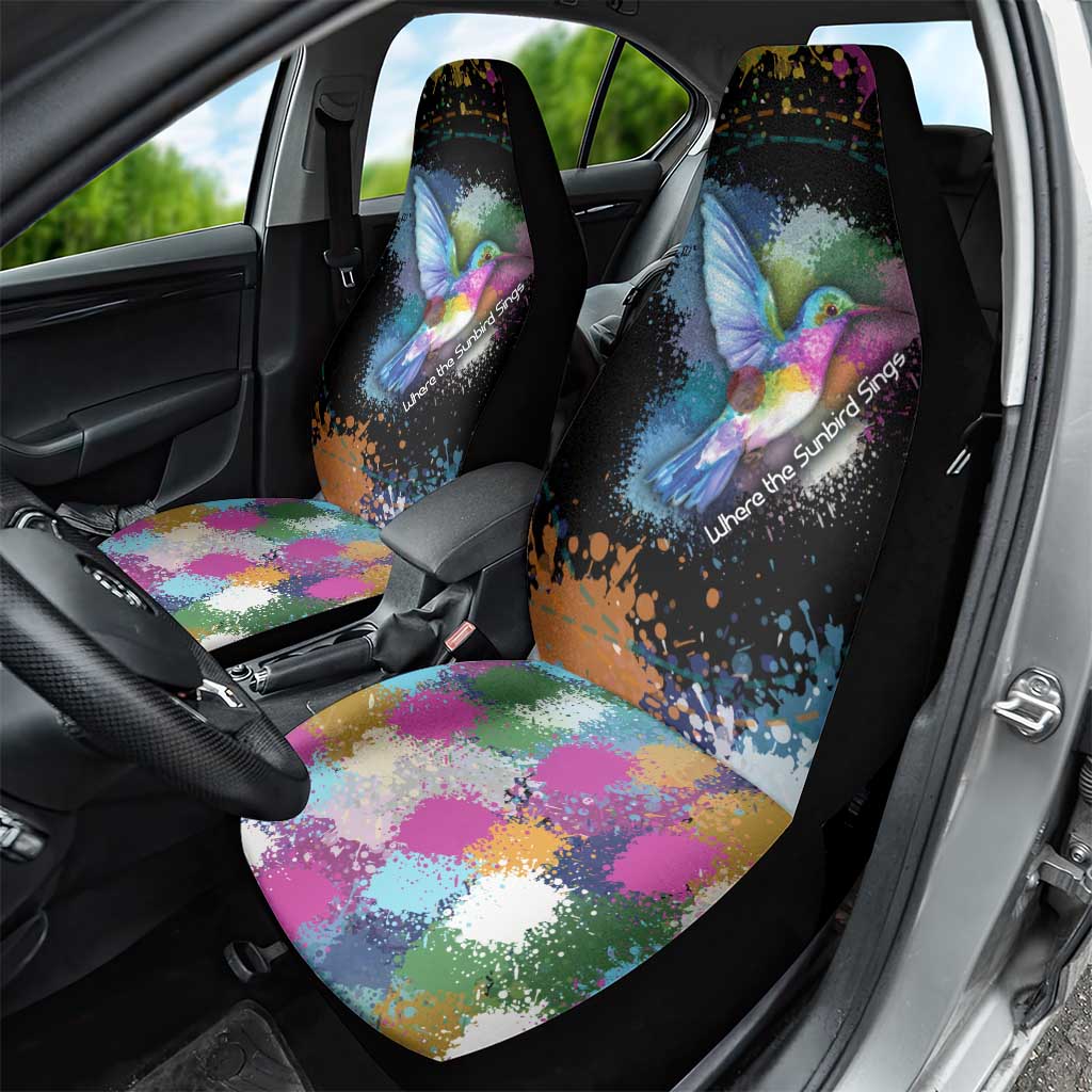 Where the Sunbird Sings Car Seat Cover Sao Tome and Principe Flag - Color Splash Art - African Pride