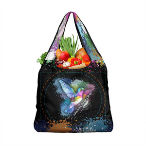 Where the Sunbird Sings Grocery Bag Sao Tome and Principe Flag - Color Splash Art - African Pride