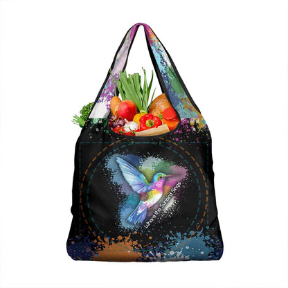 Where the Sunbird Sings Grocery Bag Sao Tome and Principe Flag - Color Splash Art - African Pride