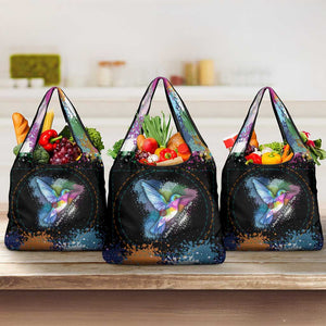 Where the Sunbird Sings Grocery Bag Sao Tome and Principe Flag - Color Splash Art - African Pride