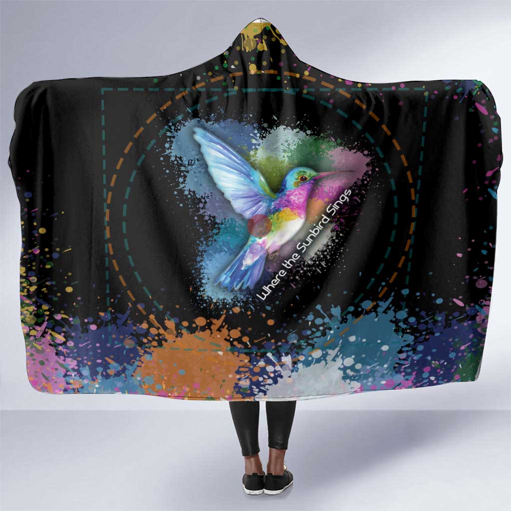 Where the Sunbird Sings Hooded Blanket Sao Tome and Principe Flag - Color Splash Art - African Pride