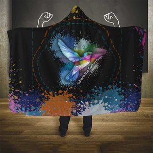 Where the Sunbird Sings Hooded Blanket Sao Tome and Principe Flag - Color Splash Art - African Pride
