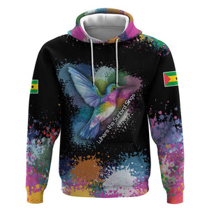 Where the Sunbird Sings Hoodie Sao Tome and Principe Flag - Color Splash Art - African Pride
