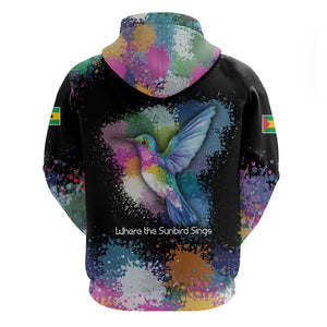 Where the Sunbird Sings Hoodie Sao Tome and Principe Flag - Color Splash Art - African Pride
