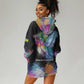 Where the Sunbird Sings Hoodie Dress Sao Tome and Principe Flag - Color Splash Art - African Pride