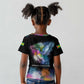Where the Sunbird Sings Kid T shirt Sao Tome and Principe Flag - Color Splash Art - African Pride