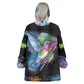 Where the Sunbird Sings Kid Wearable Blanket Hoodie Sao Tome and Principe Flag - Color Splash Art - African Pride
