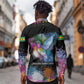 Where the Sunbird Sings Long Sleeve Button Shirt Sao Tome and Principe Flag - Color Splash Art - African Pride