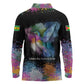 Where the Sunbird Sings Long Sleeve Polo Shirt Sao Tome and Principe Flag - Color Splash Art - African Pride