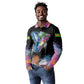 Where the Sunbird Sings Long Sleeve Polo Shirt Sao Tome and Principe Flag - Color Splash Art - African Pride